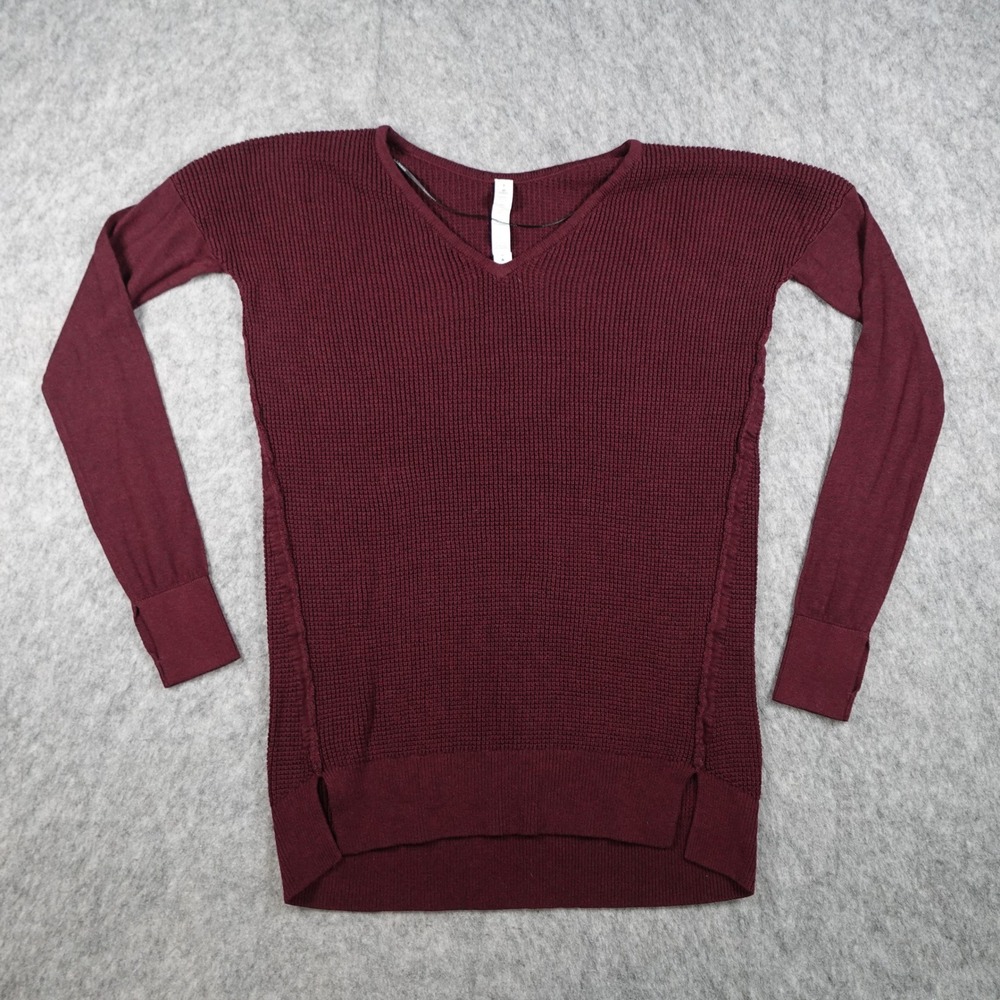 Lululemon Sweater Women 8 Burgundy The Sweater Life VNeck Cashmere Blend